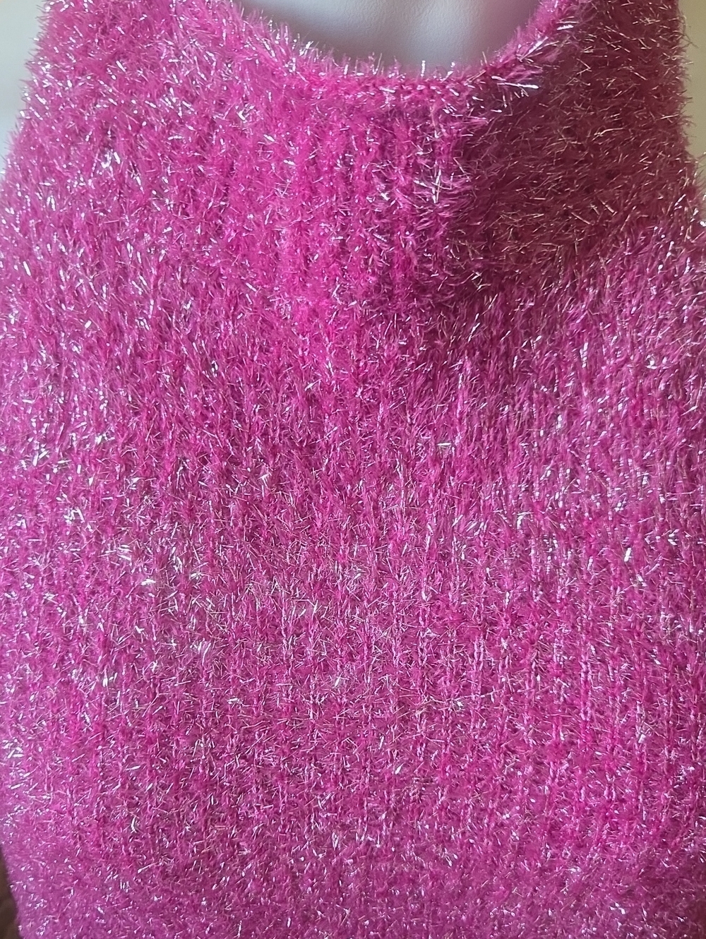 Bar III Sparkle Pink Metallic Knit Halter Top - Picture 2 of 8